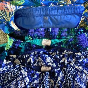 Colorful patterned running shorts bundle with elastic underwear liners